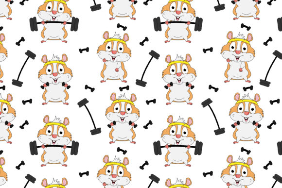 Download Cute Hamster Cartoon Sport Pattern - Premium Resources