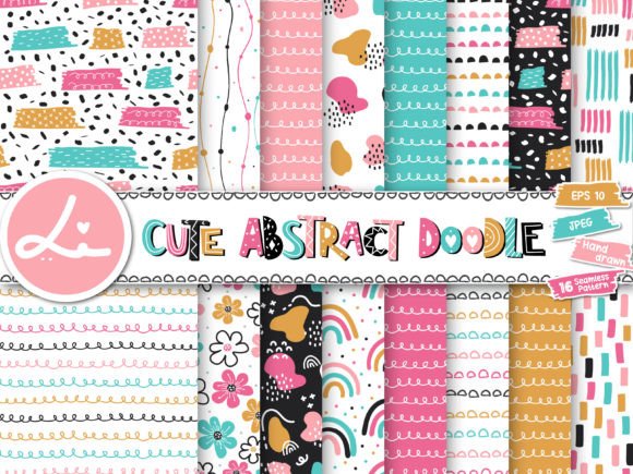 Download Cute Abstract Doodle Pattern Pack - Pattern pack Collection