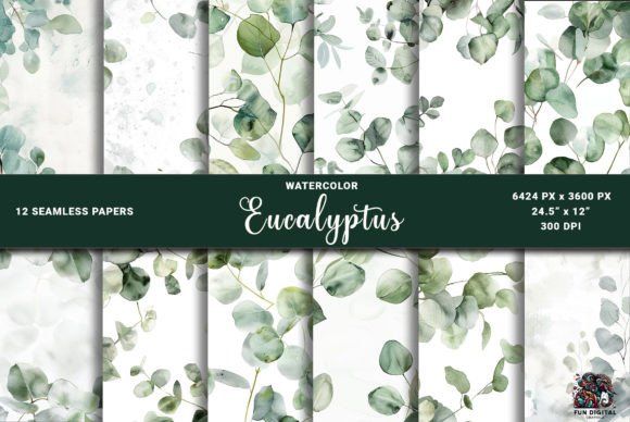 Download Seamless Eucalyptus Soft Green Papers - Premium Resources