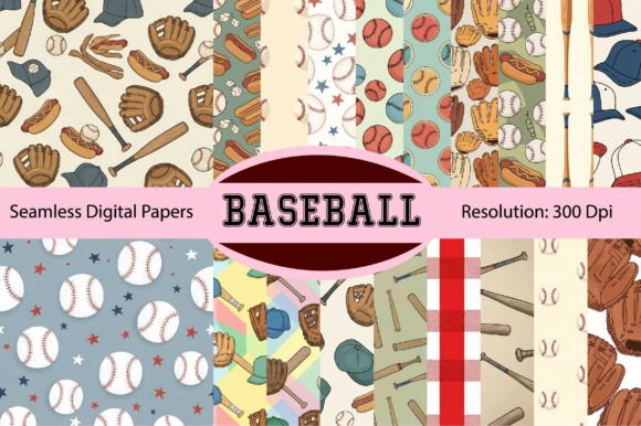 Download Baseball Spring Sports Digital Paper - Sports digital paper Collection