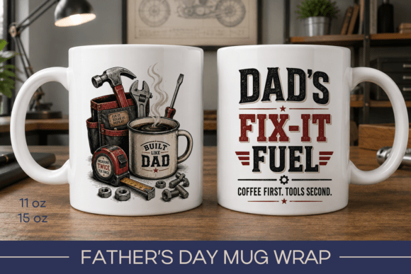 Download Funny Fathers Day Mug Wrap, Dad Mug - Father Collection