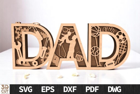 Download Dad 3D Layered Father's Day SVG - Father Collection
