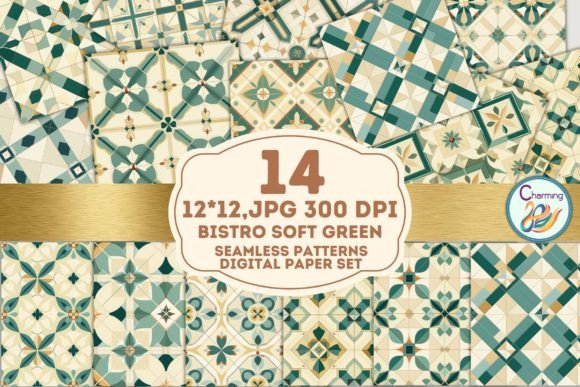 Download Digital Papers Set: Vintage Soft Green - Soft green Collection