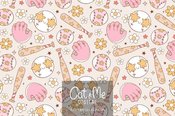 Download Groovy Girly Baseball Pattern - Baseball pattern Collection