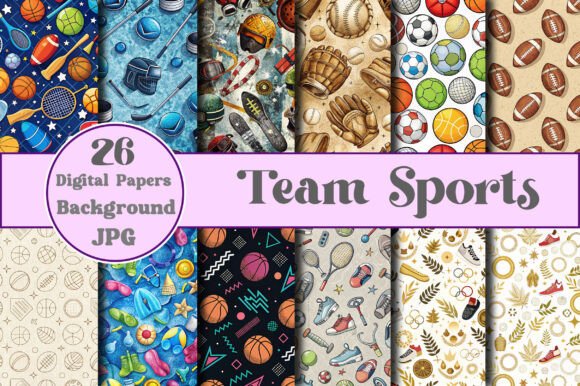 Download Team Sports Digital Paper - Sports digital paper Collection