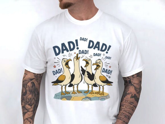 Download Seagull Funny Dad Father's Day Shirt PNG - Father Collection