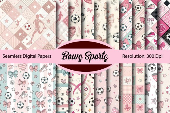 Download Pink Bows Sports Seamless Digital Paper - Premium Resources