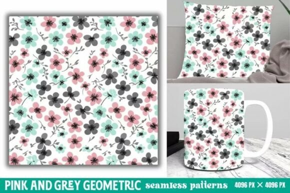 Download Pink and Grey Geometric Digital Paper - Premium Bundle