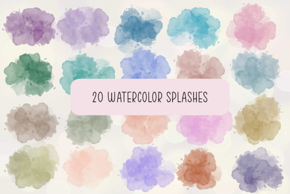 Download 20 Watercolor Splashes PNG 300 Dpi - 300 dpi Collection