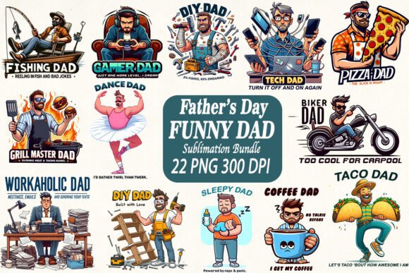 Download Funny DAD Fathers Day Sublimation Bundle - Father Collection